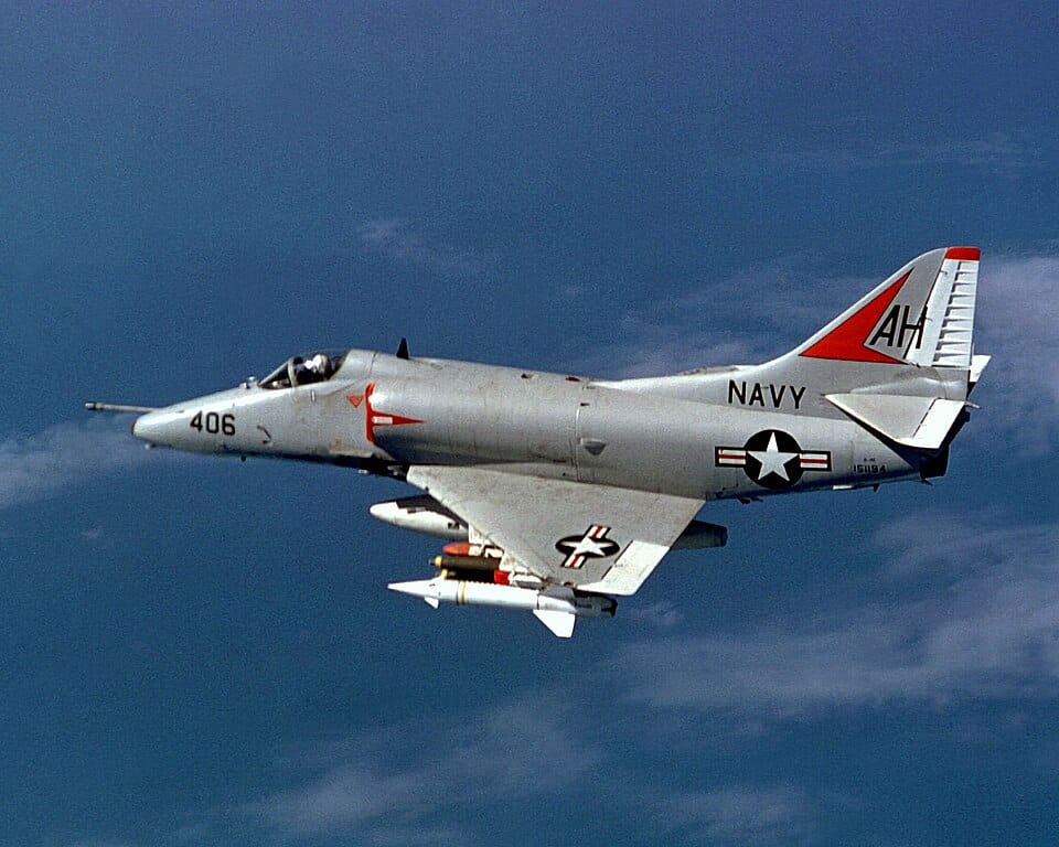 Douglas A-4E Skyhawk of VA-164 in flight over Vietnam, 1967