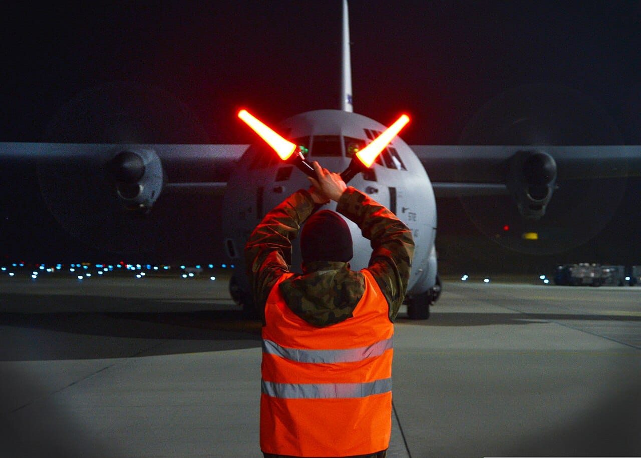 Polish airman on the Łask flight line