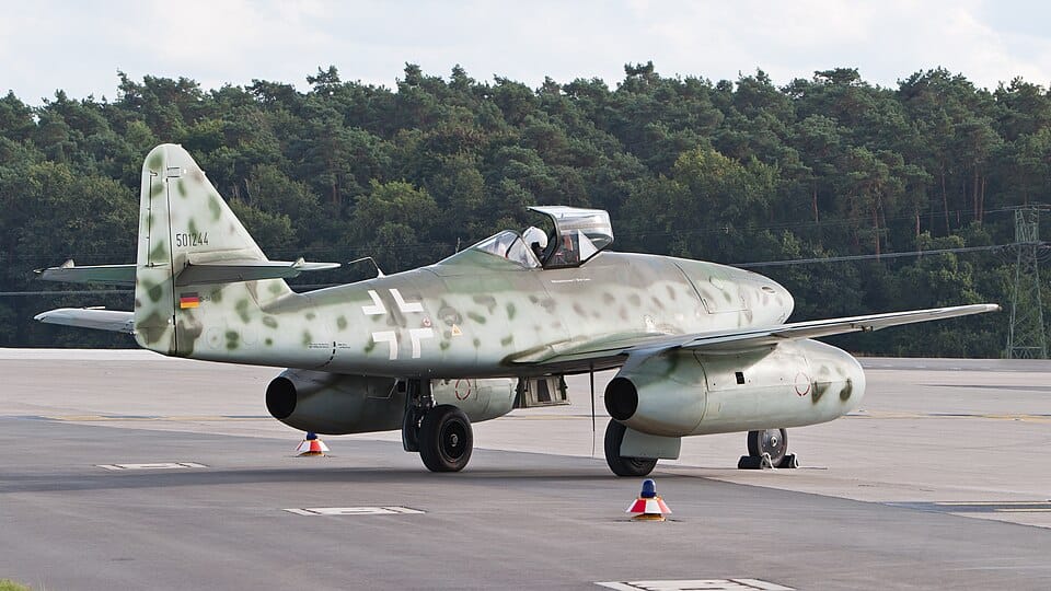 Messerschmitt Me 262 — the world's first operational jet fighter, one of the captured German aircraft Eric Brown test-flew after World War II