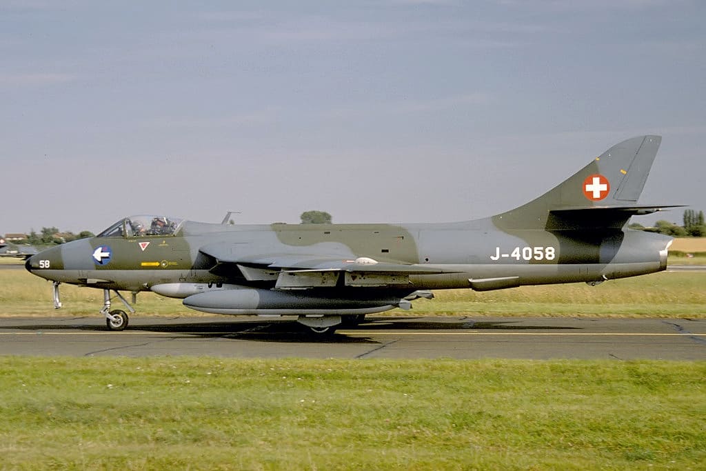 Hawker Hunter F.58 in flight