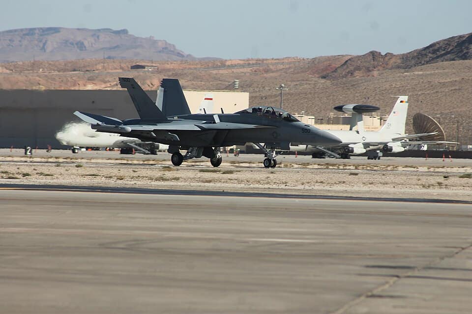 VAQ-129 EA-18G Growler on approach at Aviation Nation 2019