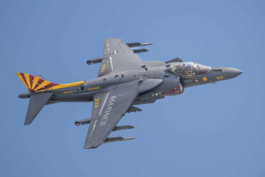 AV-8B Harrier of VMA-223 in CAG markings at Cherry Point