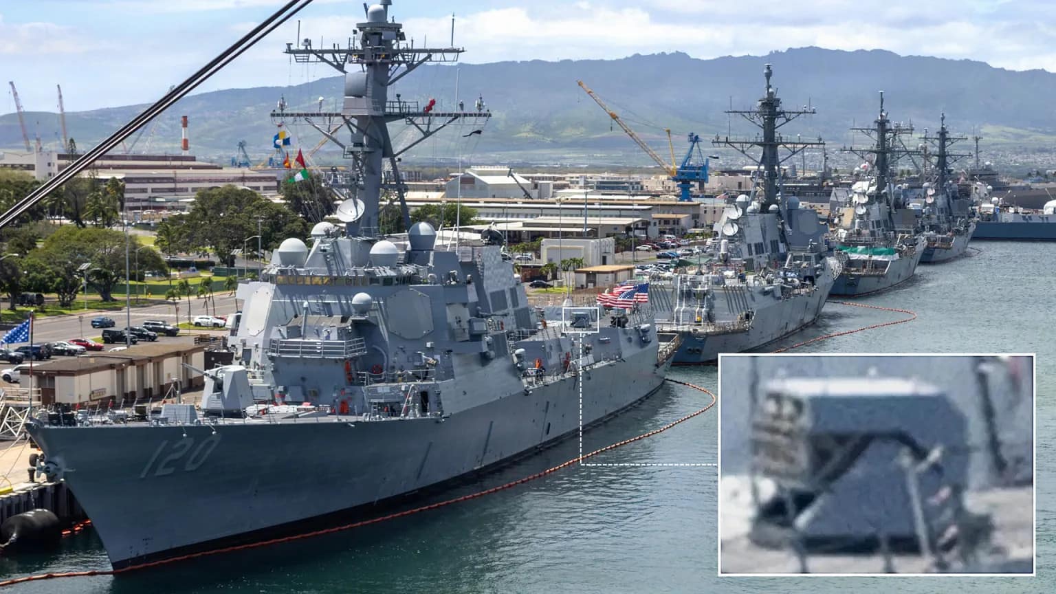 Coyote interceptor launcher installed on USS Carl M. Levin destroyer