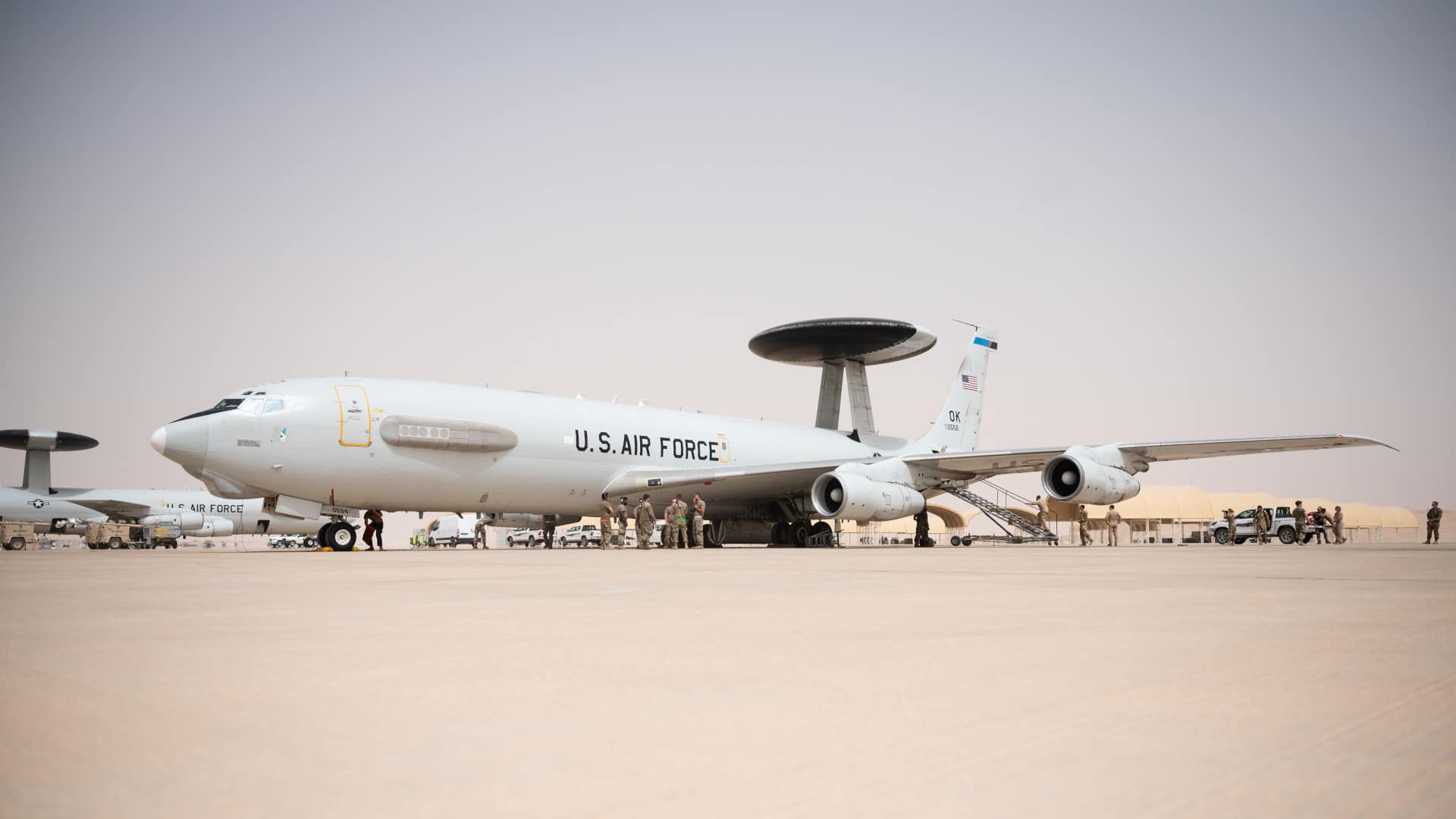 A US Air Force E-3 Sentry AWACS aircraft