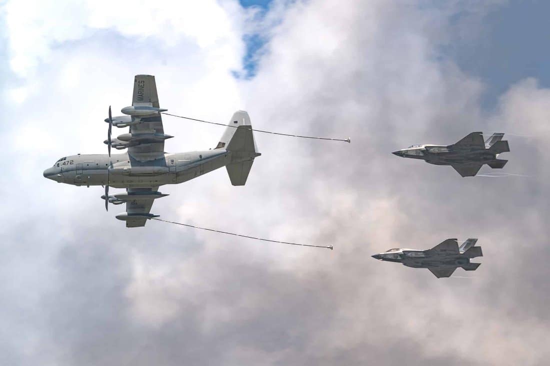 KC-130J refuels two F-35Bs during the MAGTF demonstration