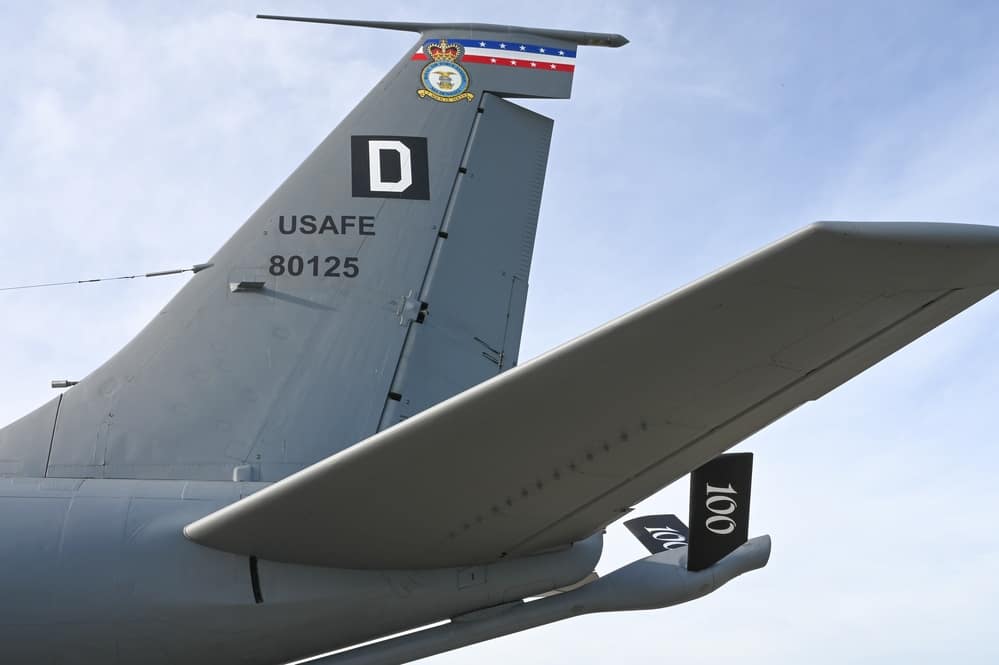 A 100th Air Refueling Wing KC-135 at RAF Mildenhall