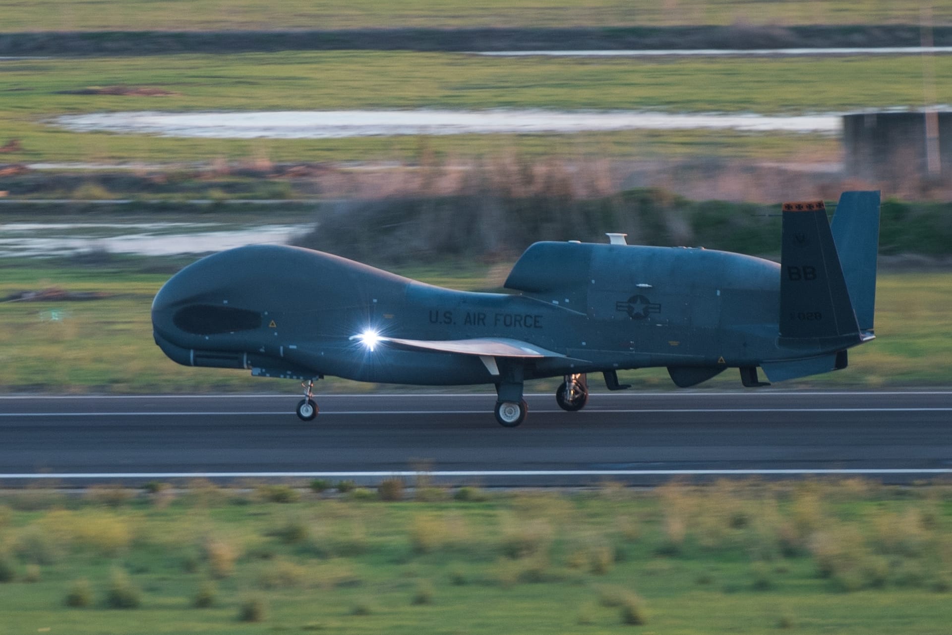 An RQ-4 Global Hawk taking off