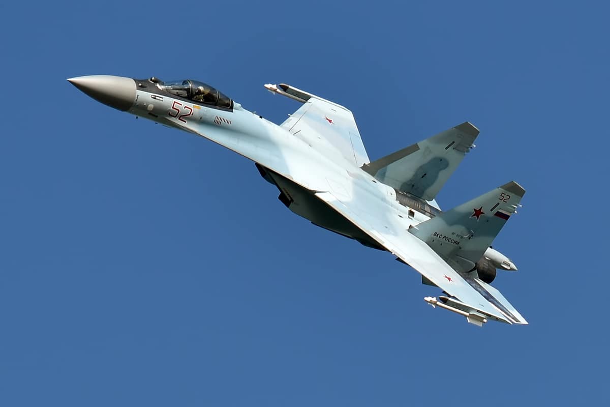 A Russian Su-35 Flanker-E fighter aircraft