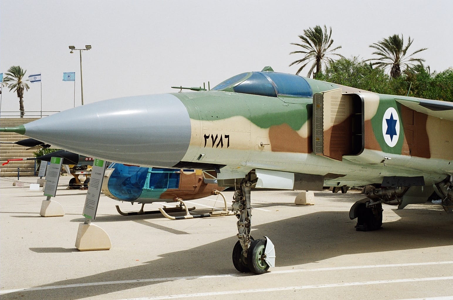 The Syrian MiG-23ML that defected to Israel, now displayed at the Israeli Air Force Museum, Hatzerim