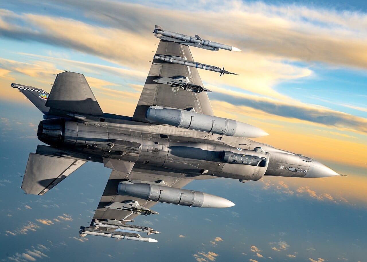US Air Force F-16 over the Gulf Coast of Florida