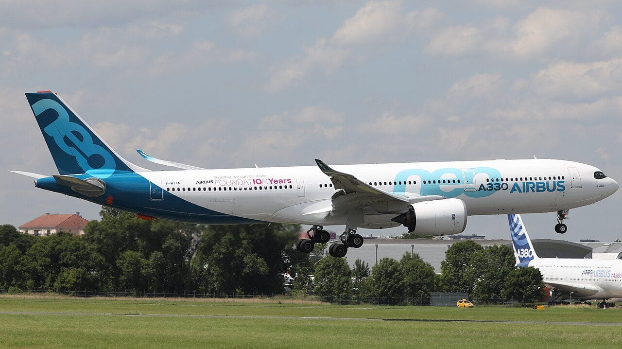 An Airbus A330-900neo in flight