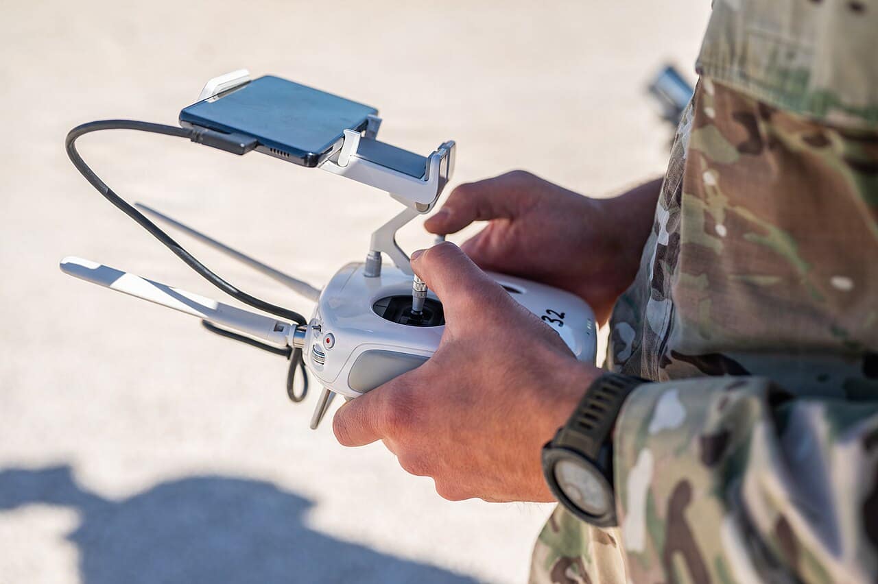 Airmen train against small drones in a counter-UAS exercise