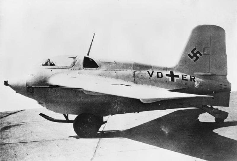 Messerschmitt Me 163B V8 prototype rocket fighter on the ground