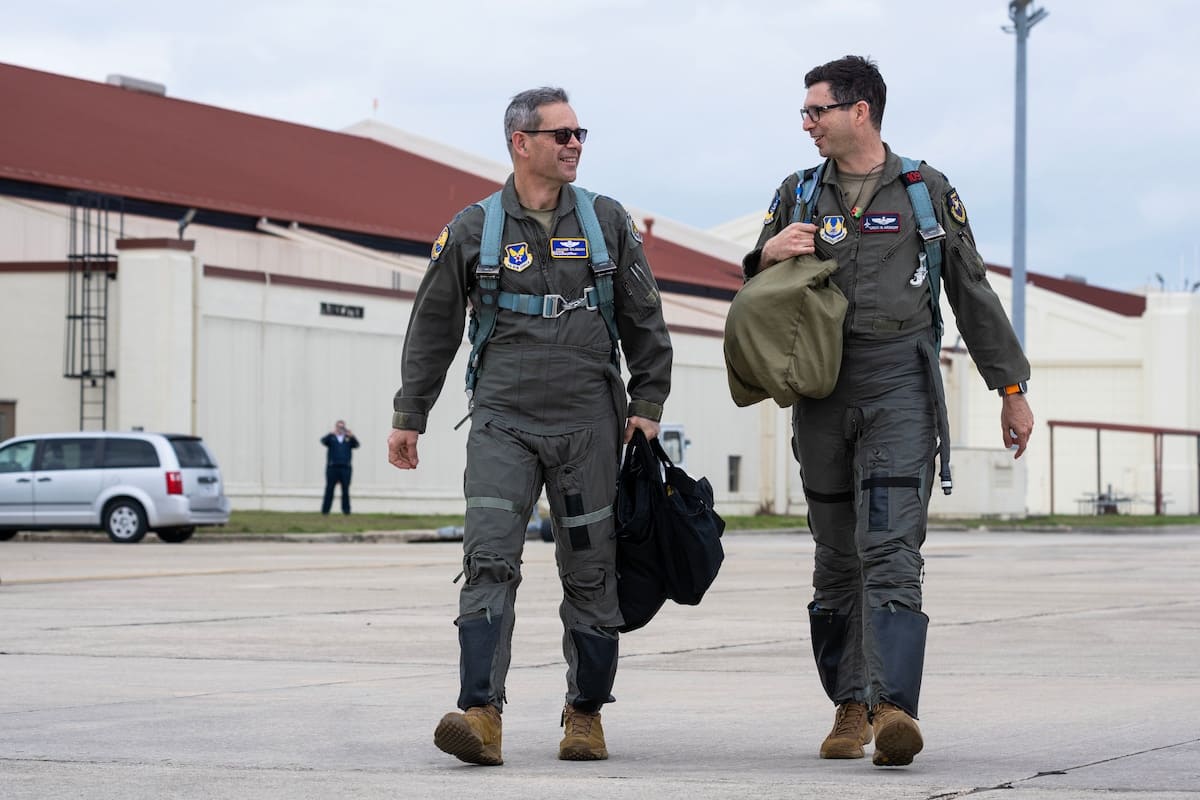 Air Force Chief of Staff walks to a T-7A Red Hawk