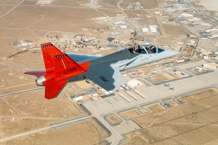 T-7A Red Hawk flight test at Edwards AFB