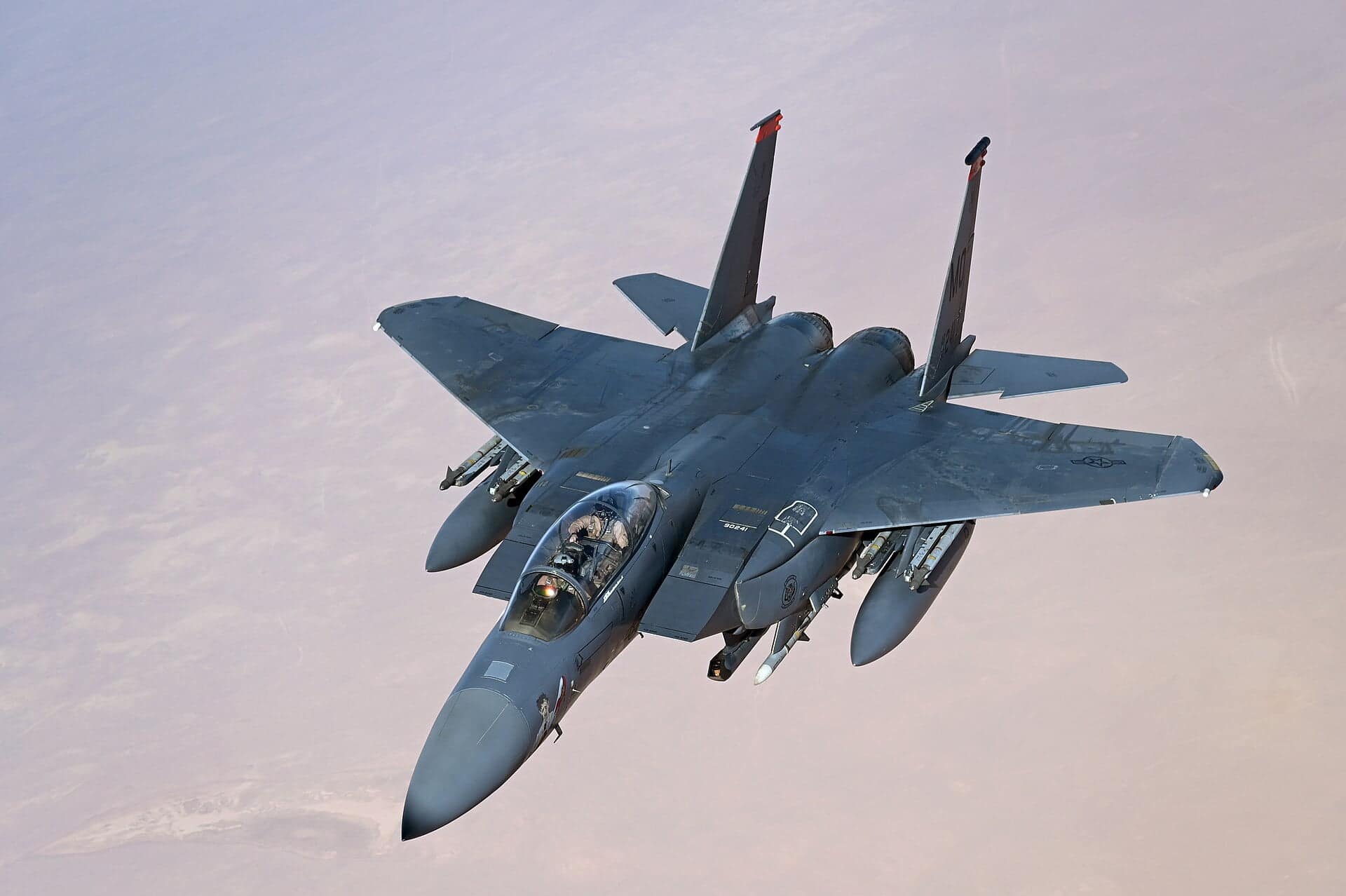B-52H and F-15Es on combat patrol