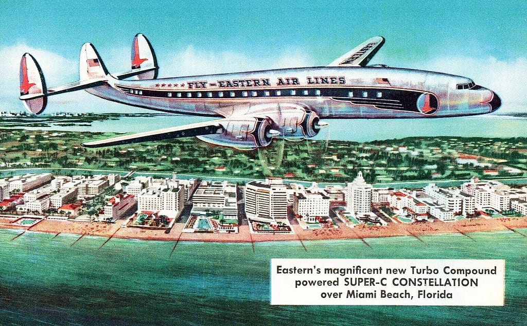 Eastern Air Lines Super Constellation over Miami