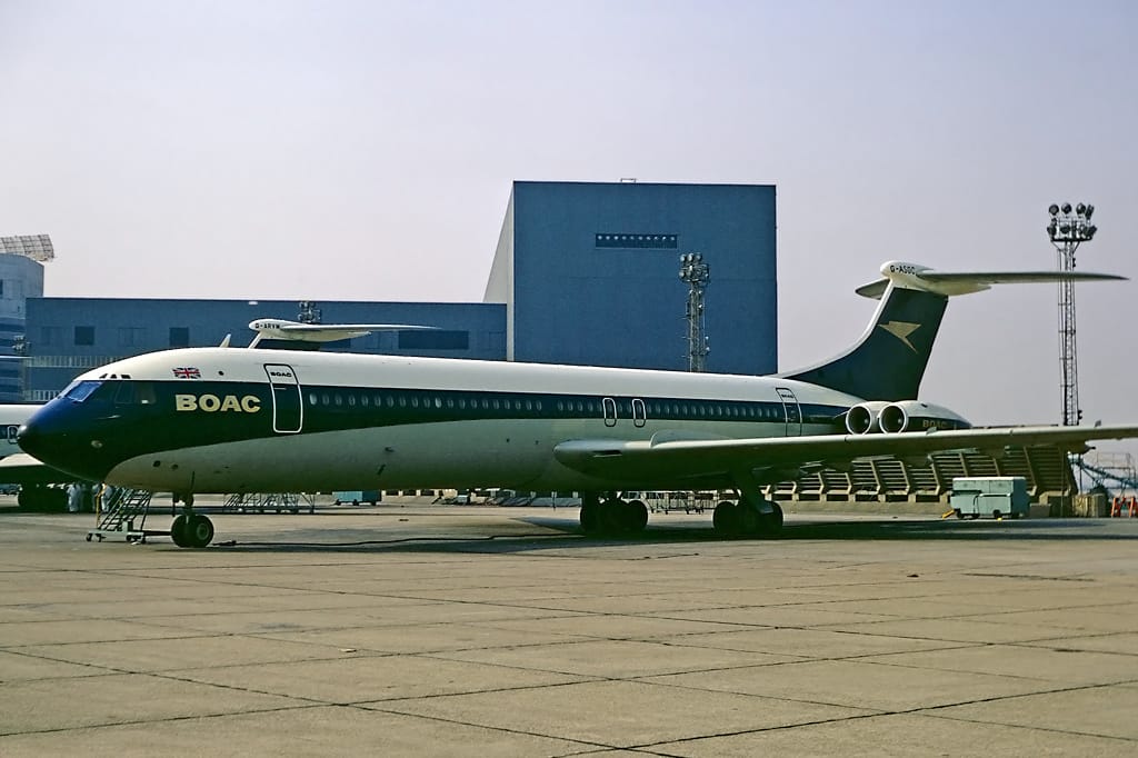 A BOAC Super VC10, showing the four rear-mounted engines