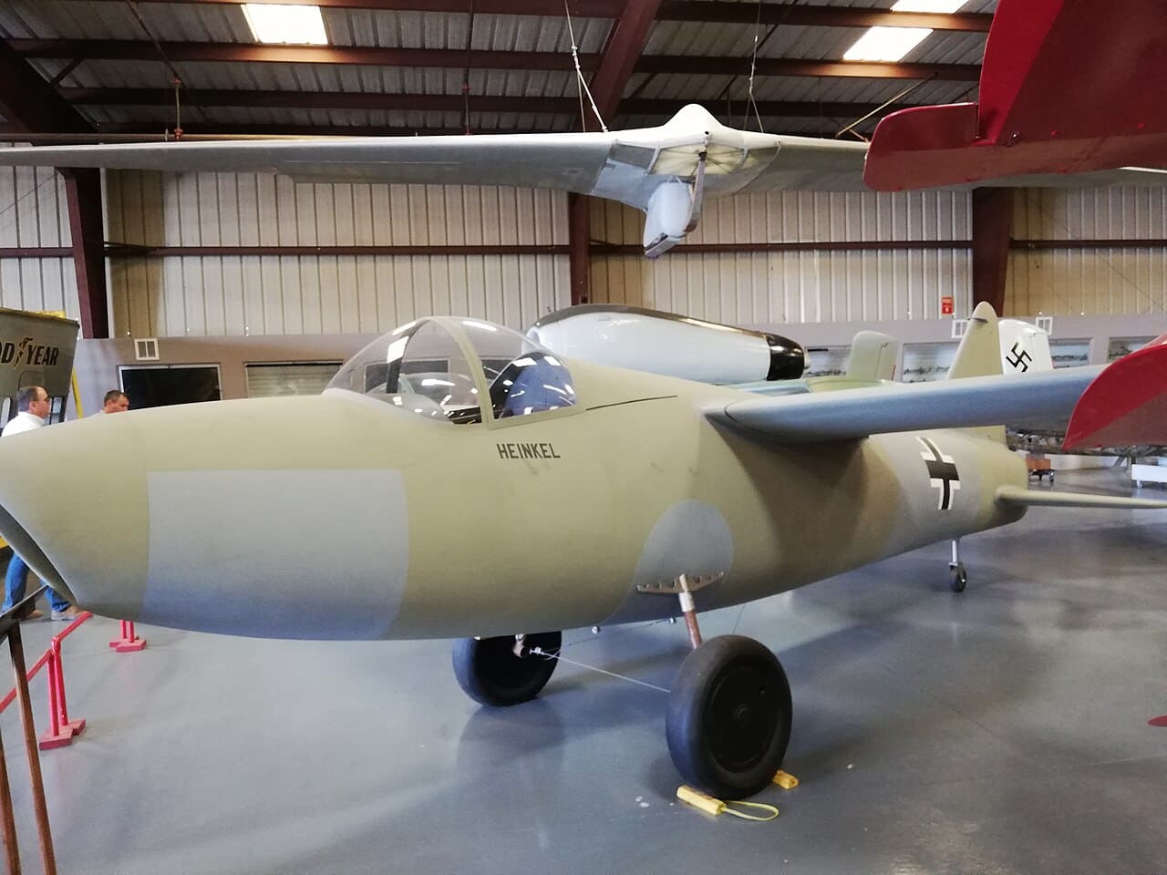 A full-size replica of the Heinkel He 178, the world&rsquo;s first jet aircraft