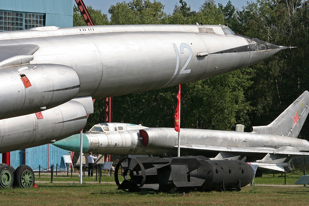 The Tu-128s scale is clear among the giants at the Monino museum.