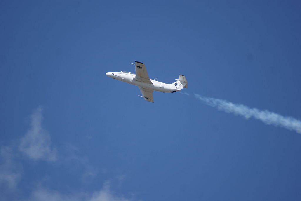 Aero L-29 Delfín jet trainer in flight