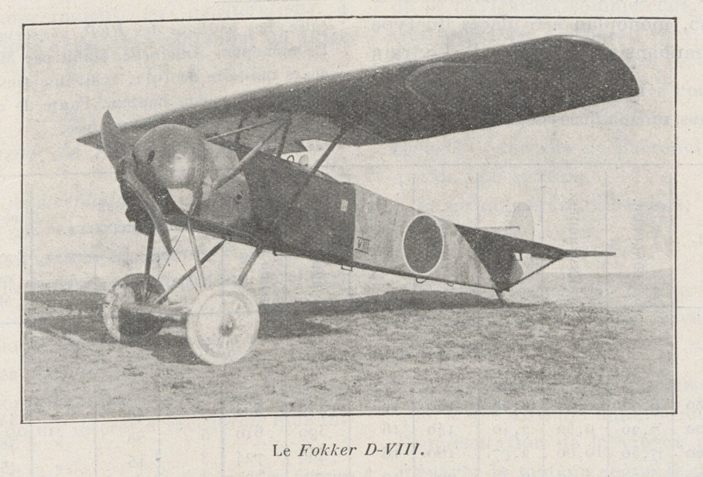A contemporary press illustration of the D.VIII from the aviation journal L’Aéronautique.