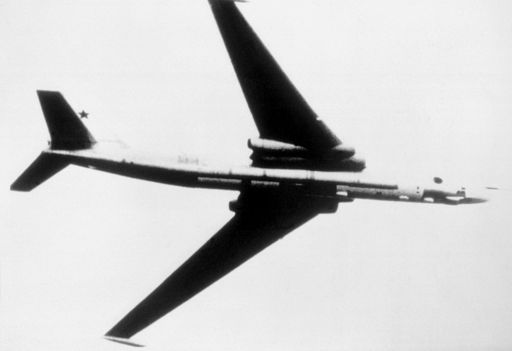The Bison from below: four turbojets buried in the wing roots and a slim, high-set wing.