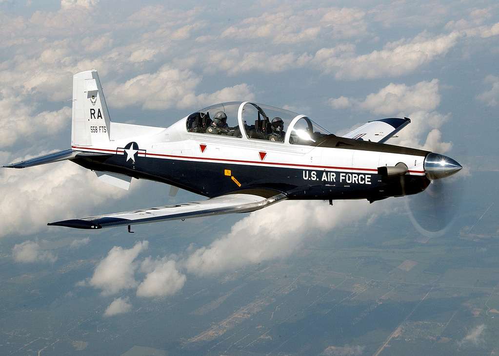 Beechcraft T-6 Texan II turboprop trainer in flight