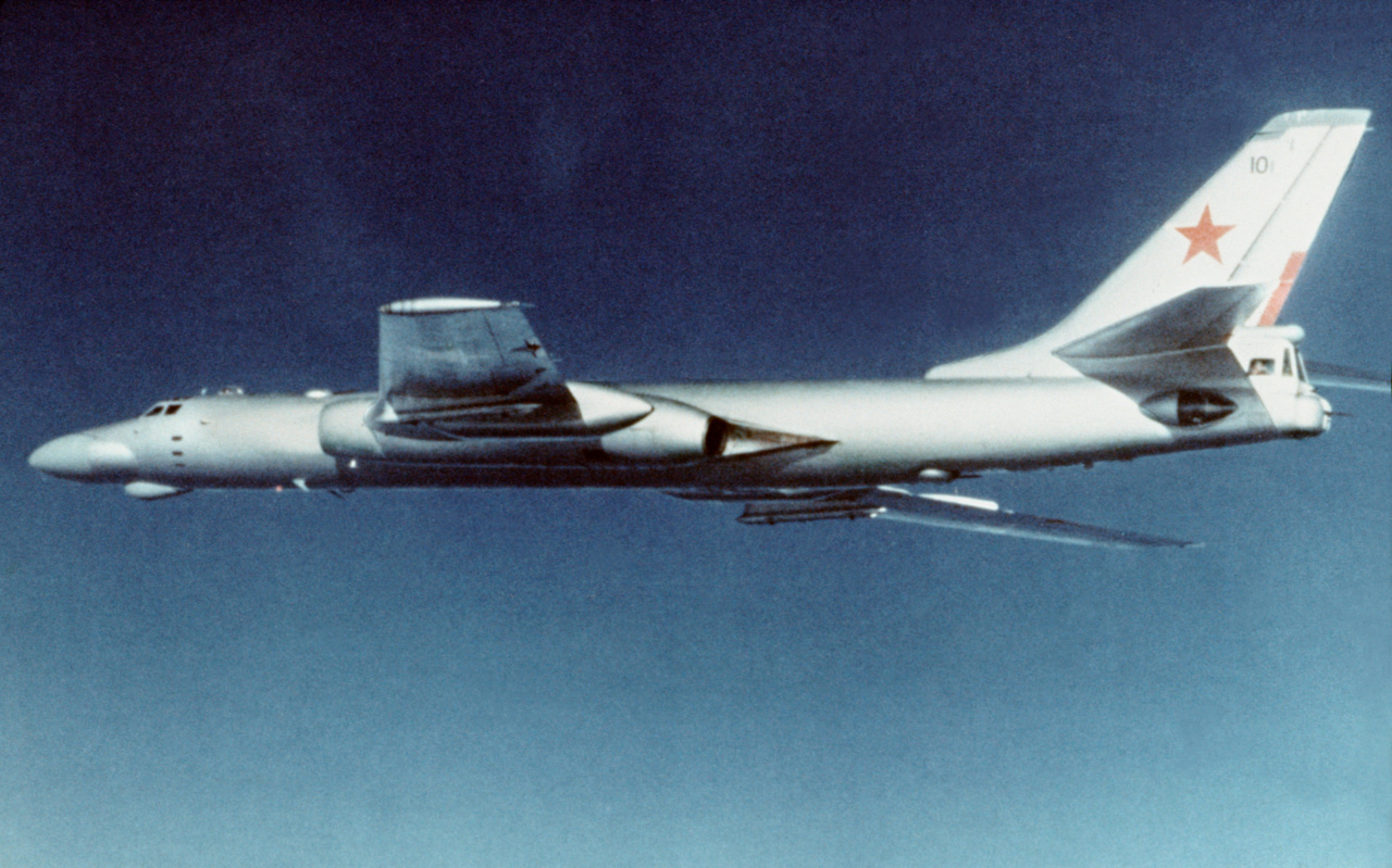 Tupolev Tu-16 Badger Soviet twin-jet medium bomber in flight