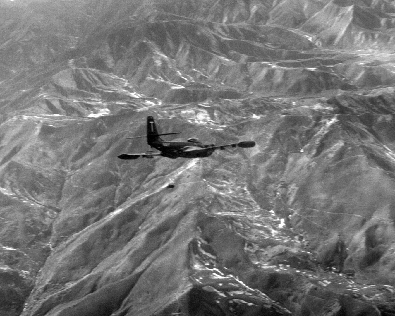 F2H-2 Banshee of squadron VF-11 releasing a bomb over Korea in 1953