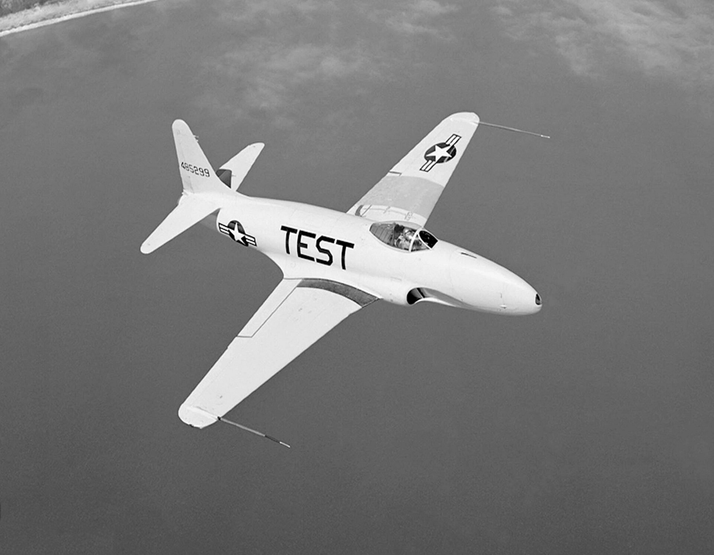 Lockheed P-80 Shooting Star, America’s first operational jet fighter, in flight