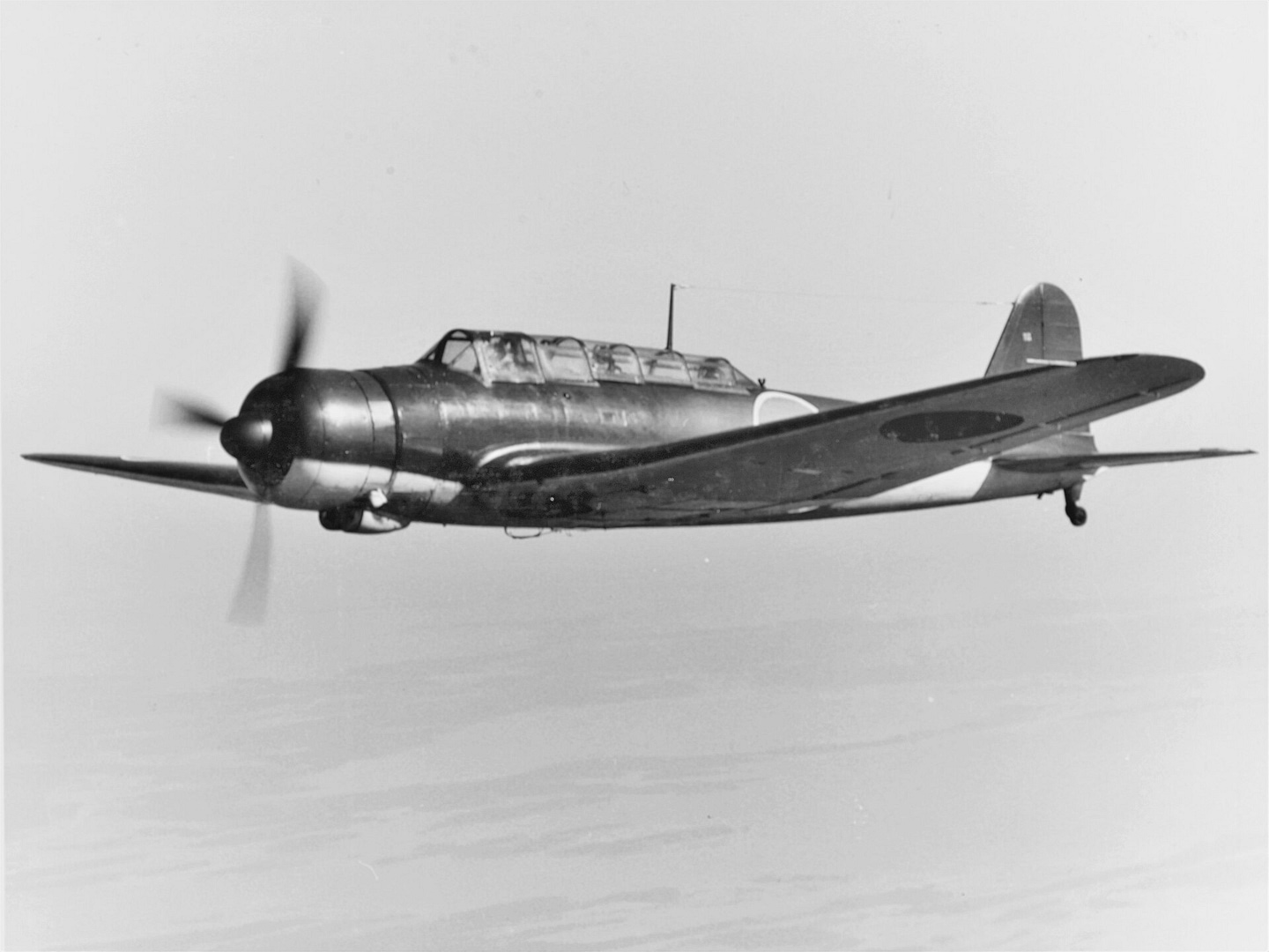 Nakajima B5N Kate carrier torpedo bomber of the Imperial Japanese Navy in flight