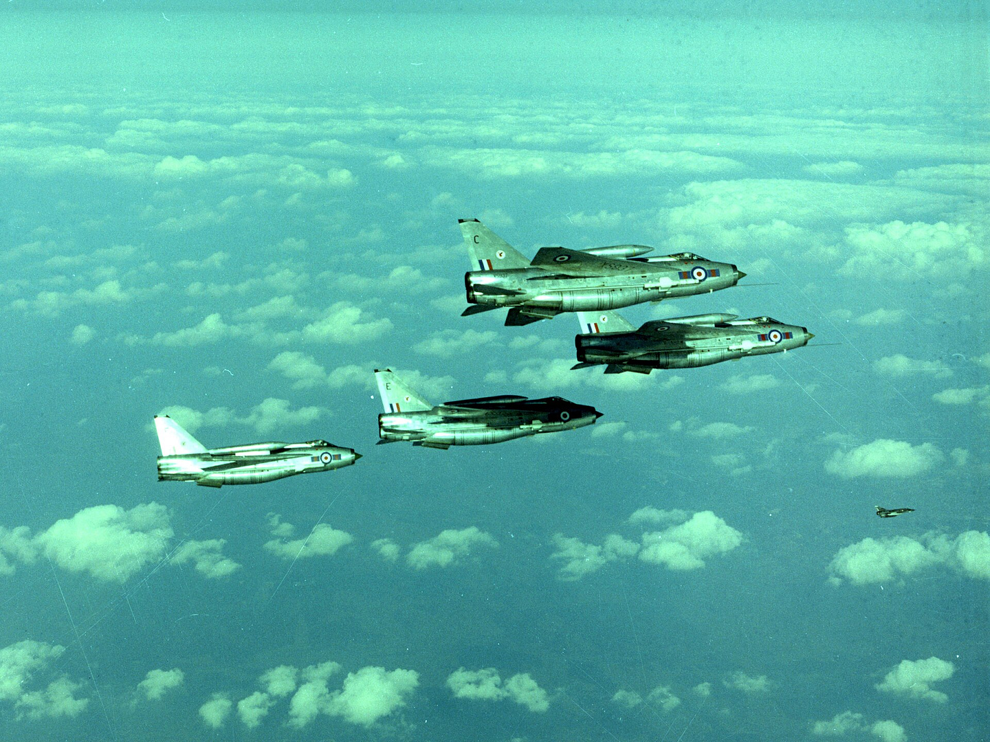 English Electric Lightning interceptors in formation flight