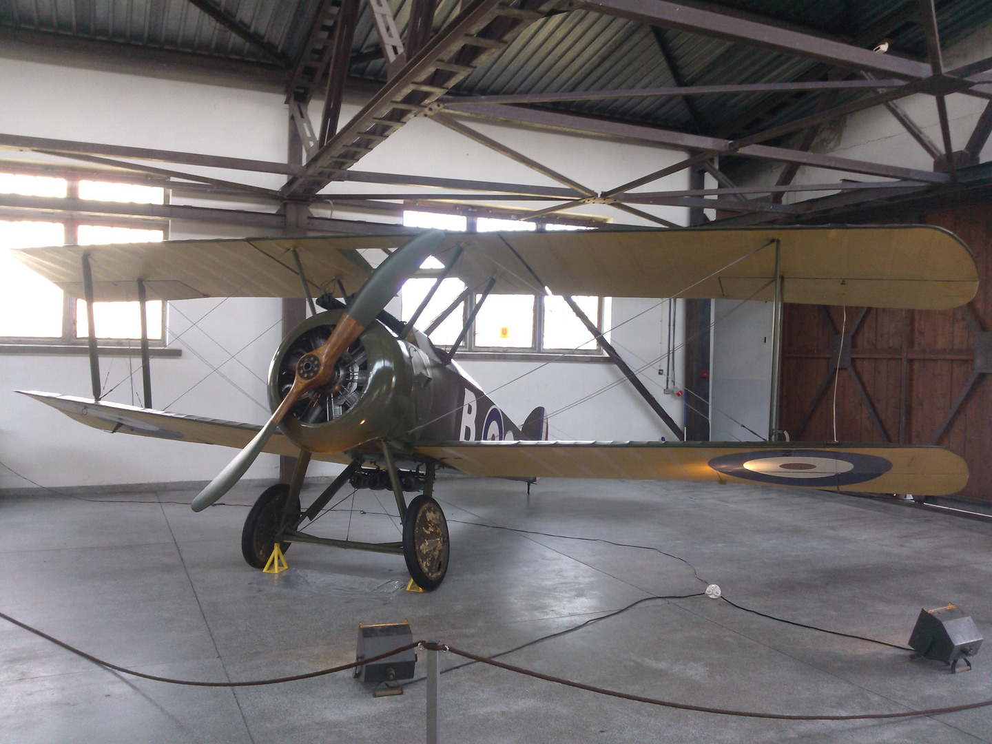 Front view of a Sopwith F.1 Camel showing the rotary engine cowling