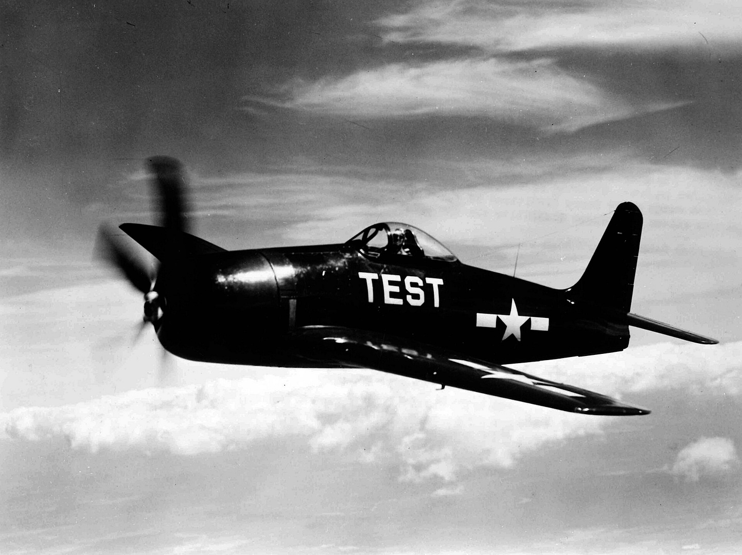 Grumman F8F Bearcat naval fighter in flight