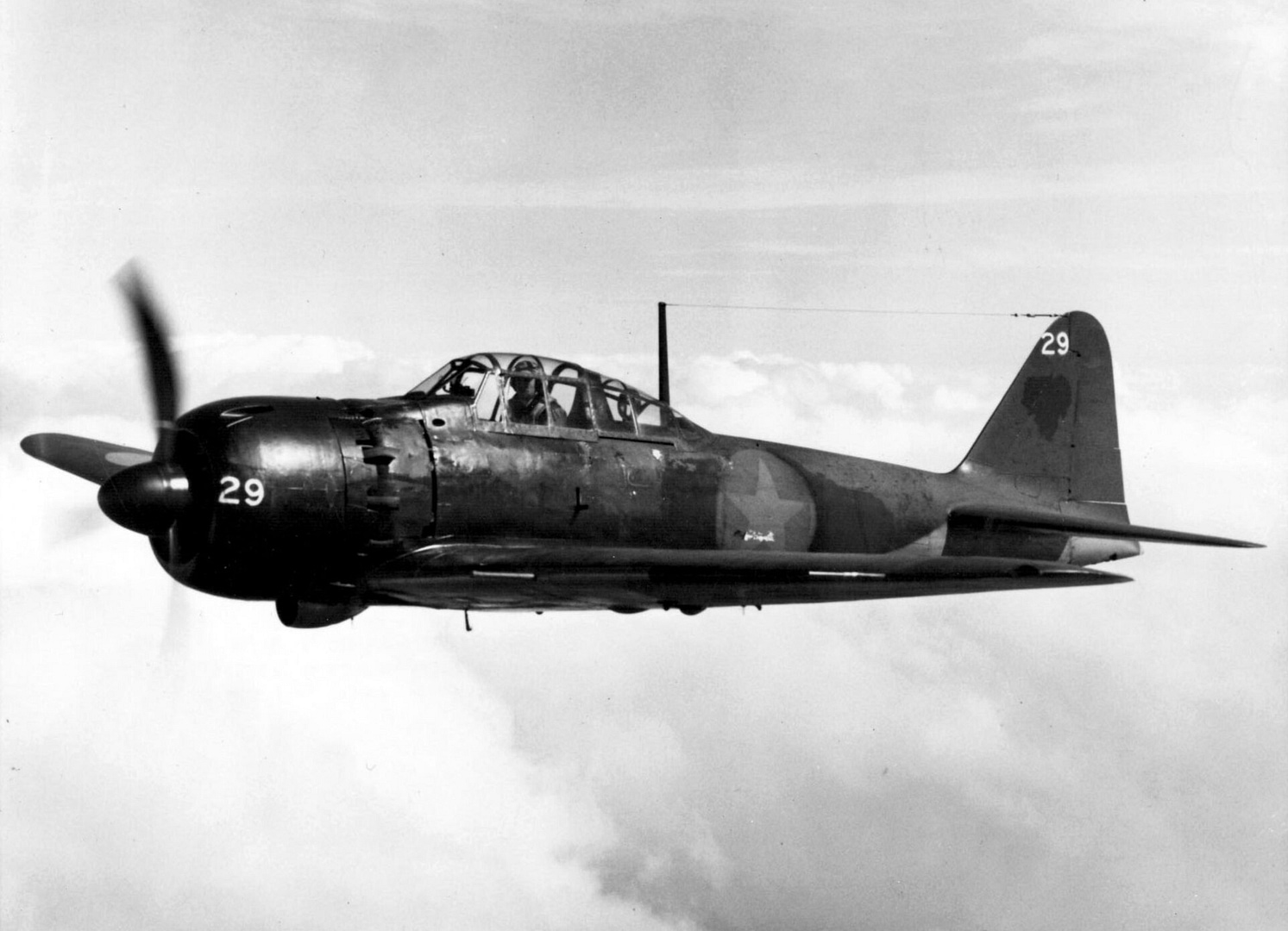 Mitsubishi A6M Zero Japanese WWII carrier fighter in flight