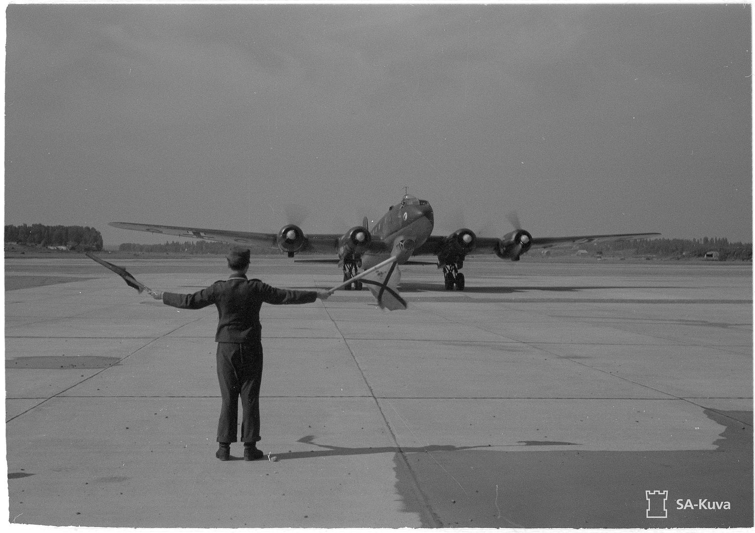 Fw 200 C Condor arriving at Malmi airfield, Finland