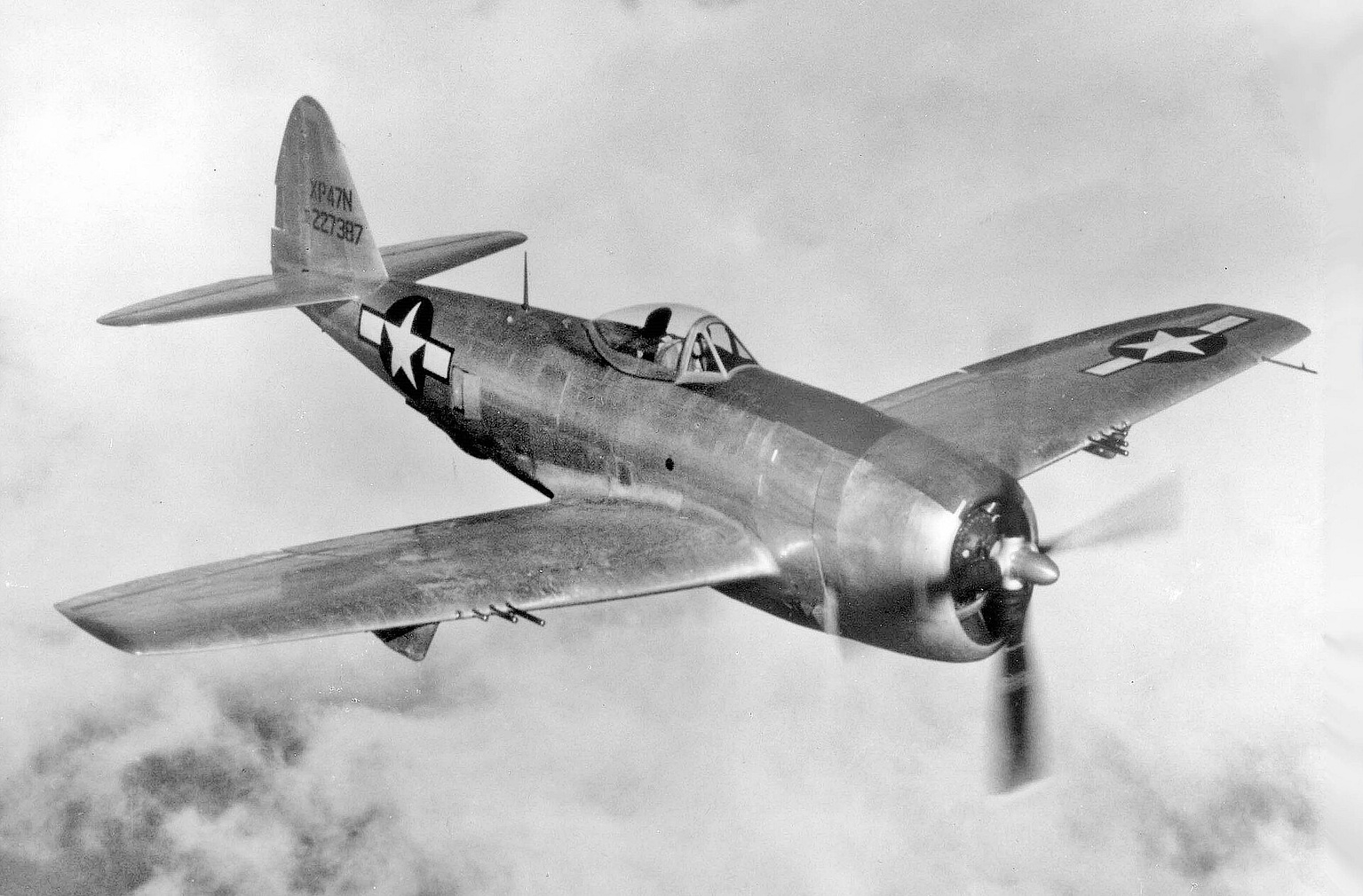 Republic P-47 Thunderbolt WWII fighter in flight