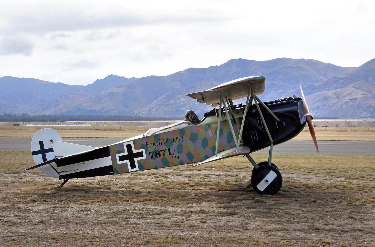 Preserved Fokker D.VII biplane showing its thick cantilever wing