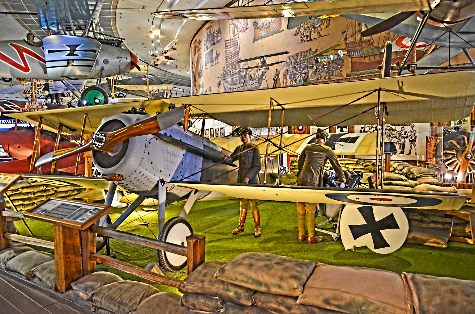 Surviving SPAD S.VII airframe on display