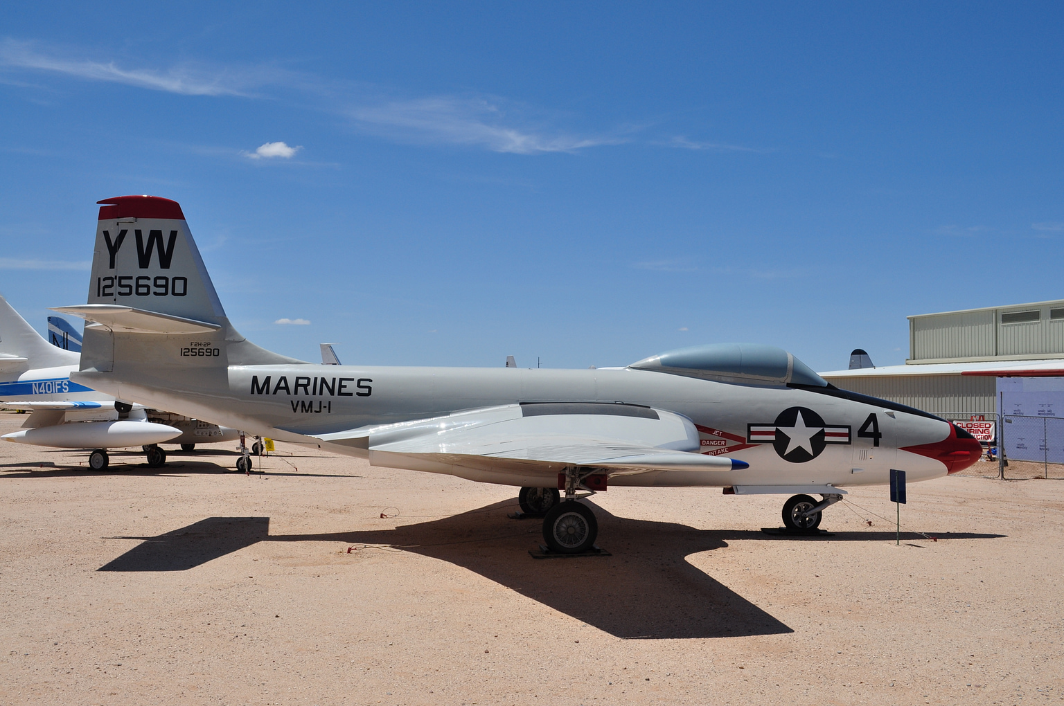 McDonnell F2H-2P photo-reconnaissance Banshee with lengthened camera nose
