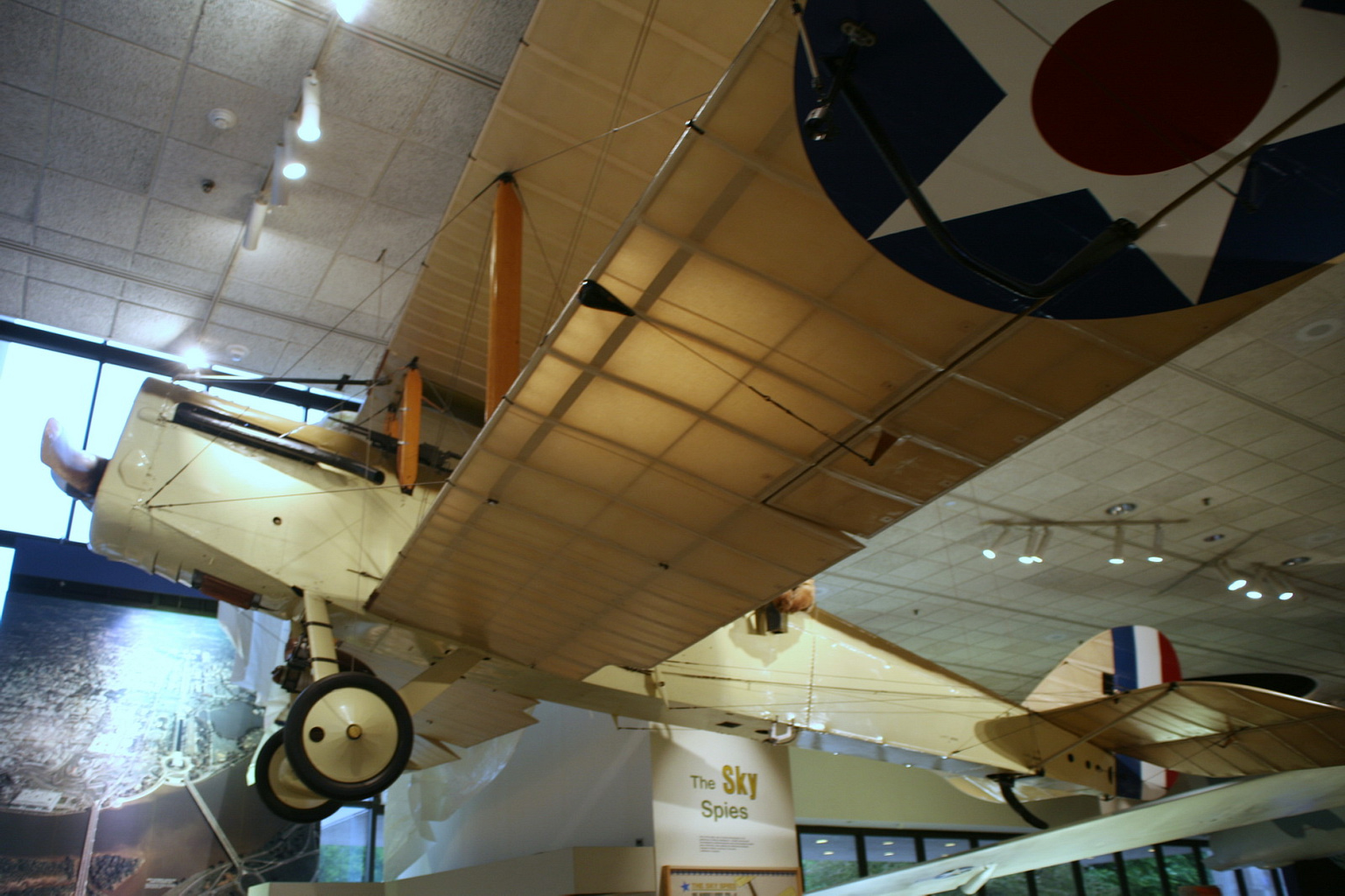 Restored US-built Airco DH-4 Liberty Plane day bomber on museum display