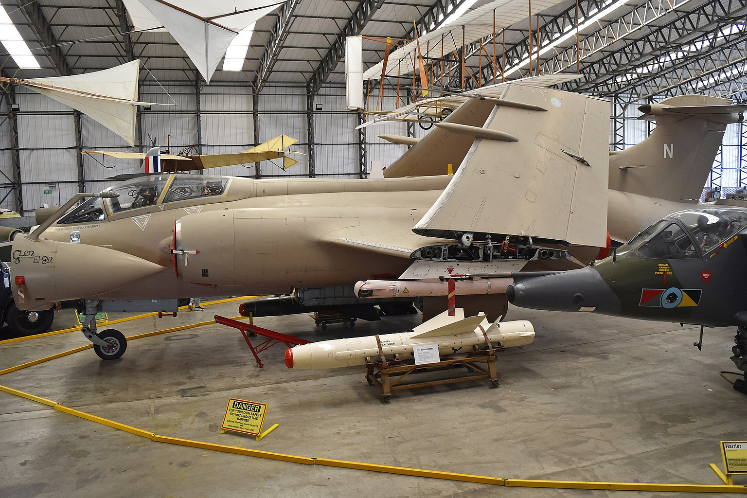 Blackburn Buccaneer low-level strike aircraft with weapons