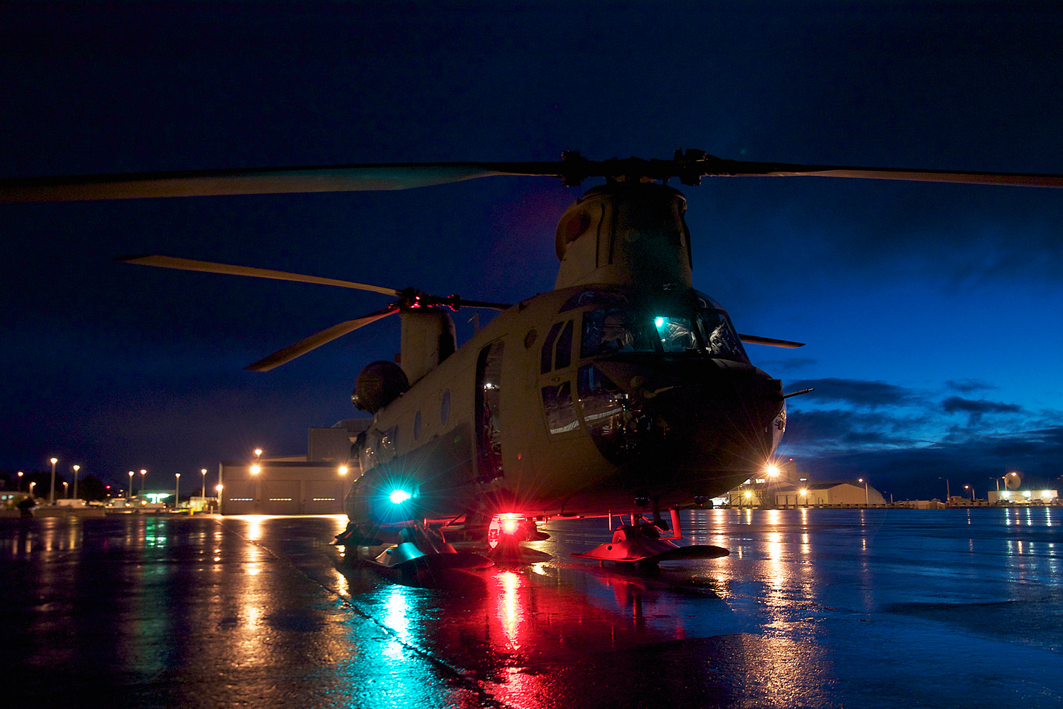 CH-47F Chinook flight crew preparing the helicopter in Alaska