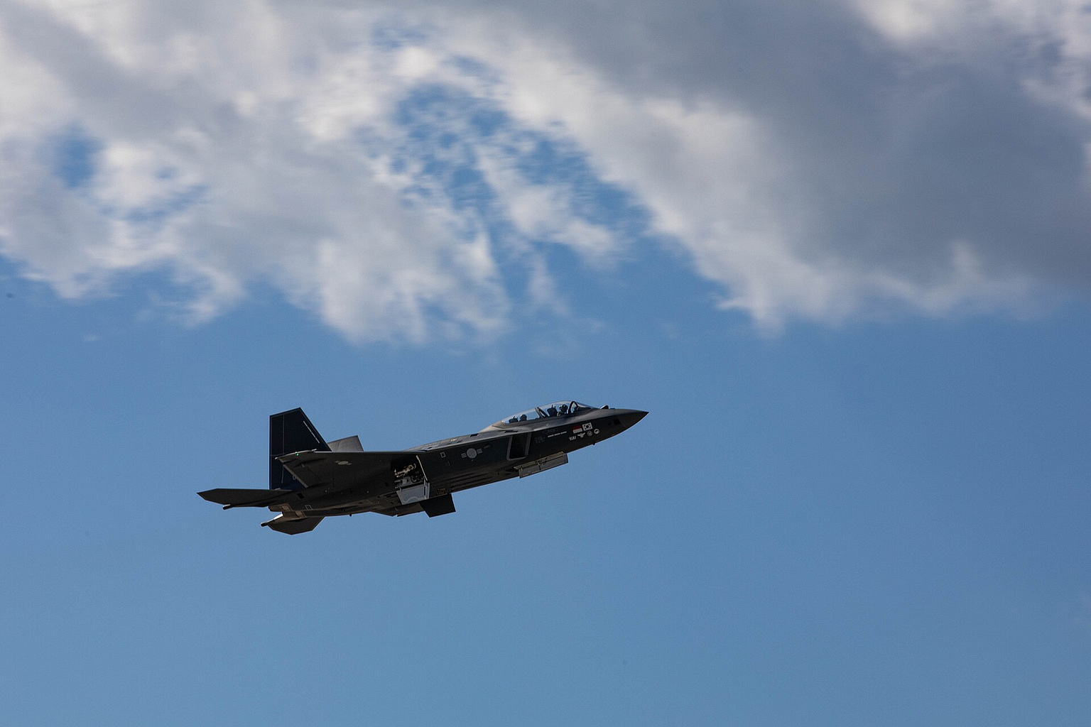 KAI KF-21 Boramae South Korean fighter prototype in flight