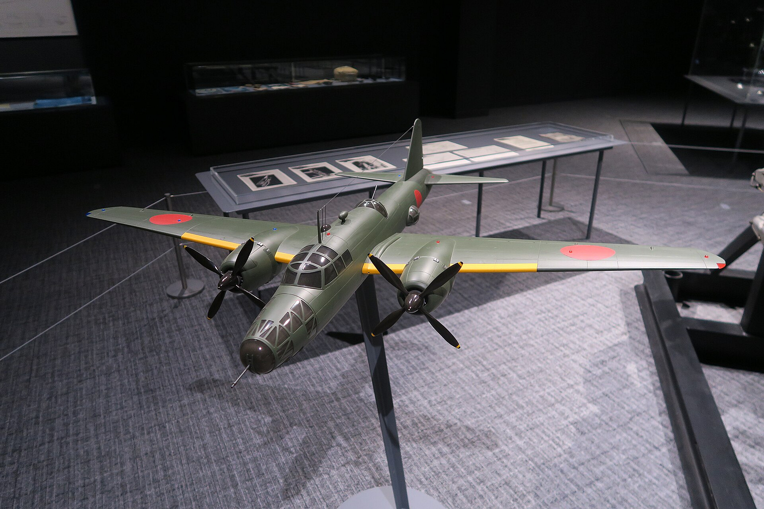1/20 scale model of the Mitsubishi Ki-67 Hiryu at the Kakamigahara Aerospace Museum