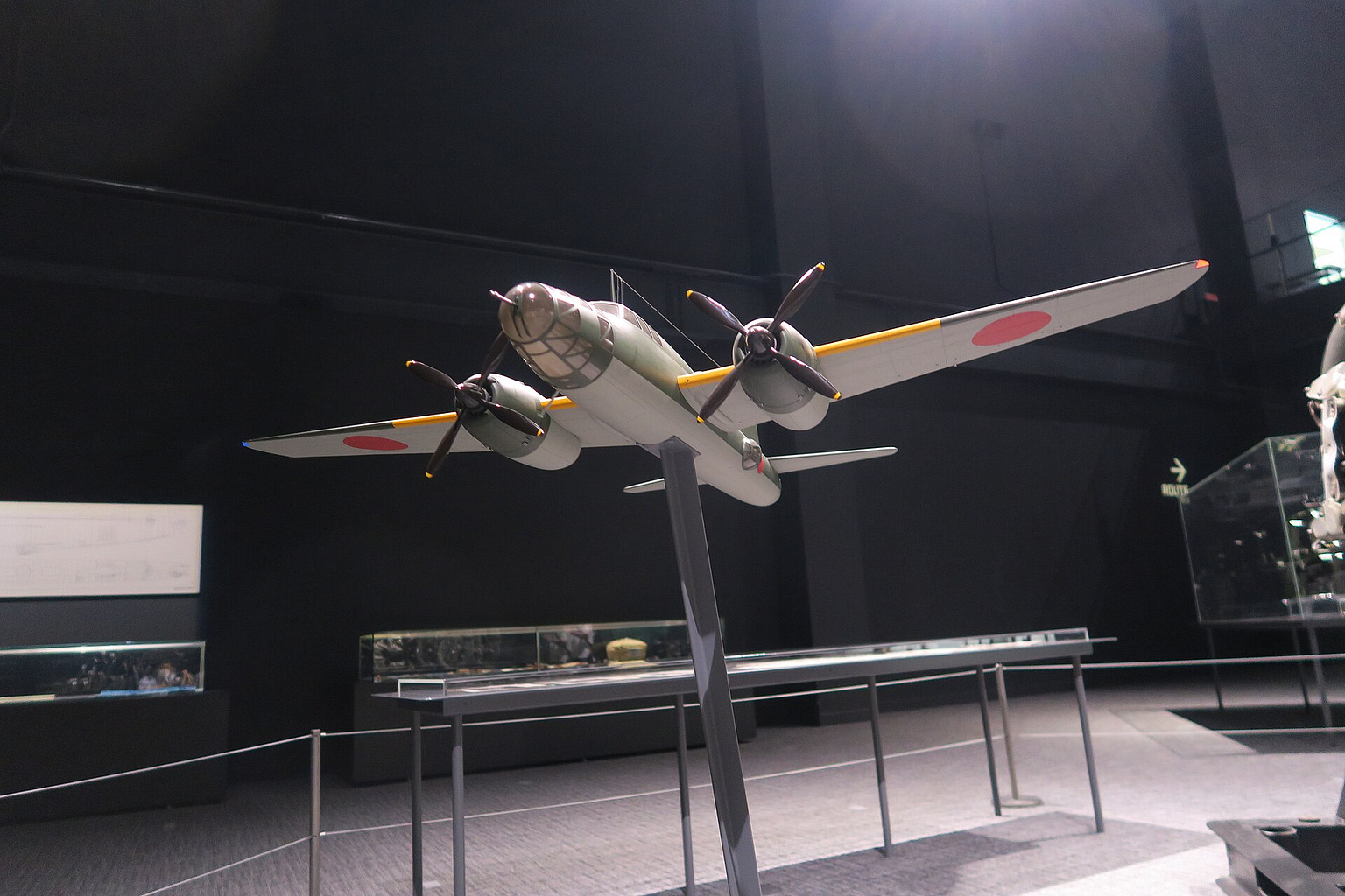 Second view of the 1/20 scale Mitsubishi Ki-67 Hiryu model at Kakamigahara