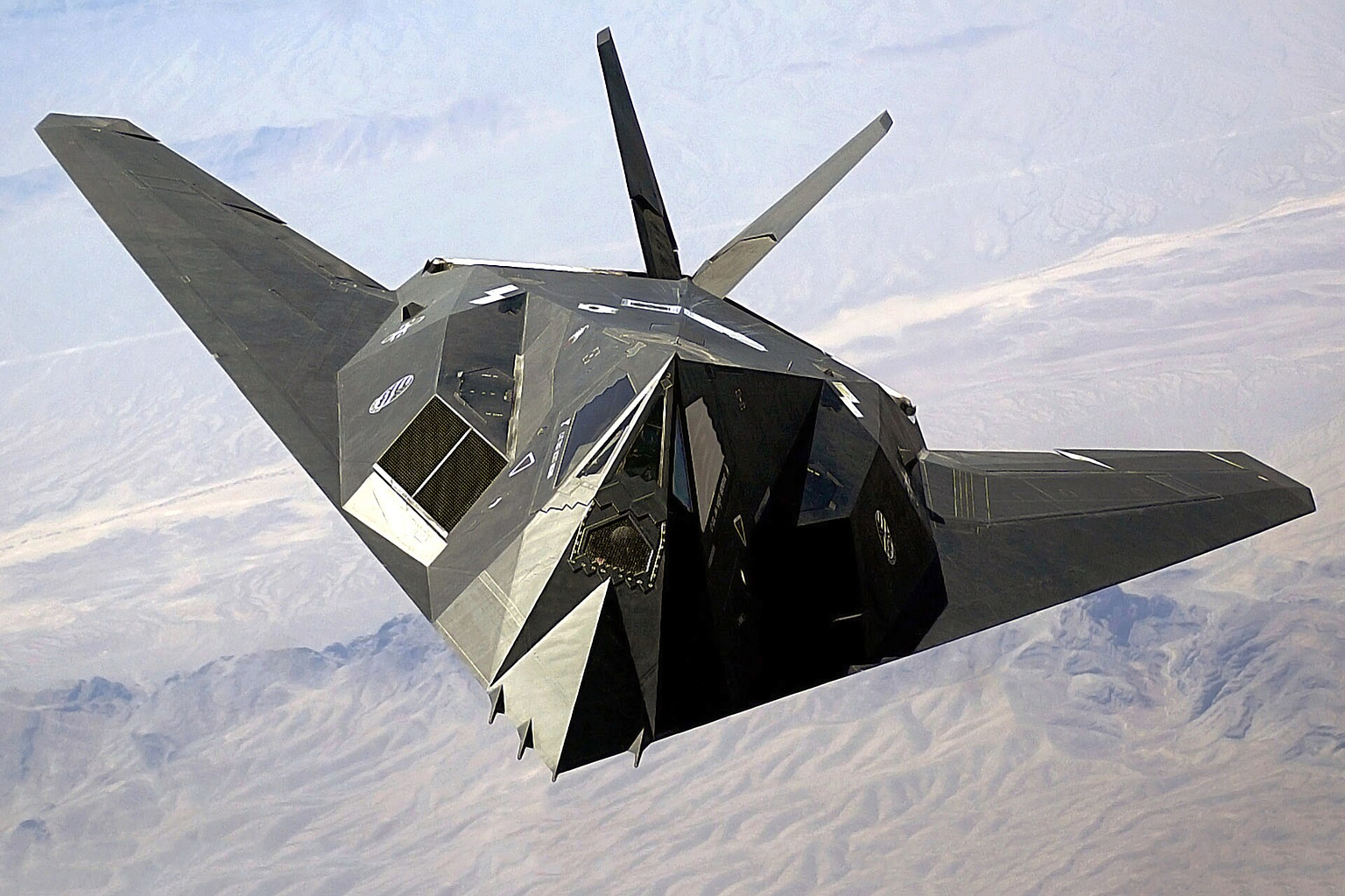 Lockheed F-117 Nighthawk stealth attack aircraft in flight
