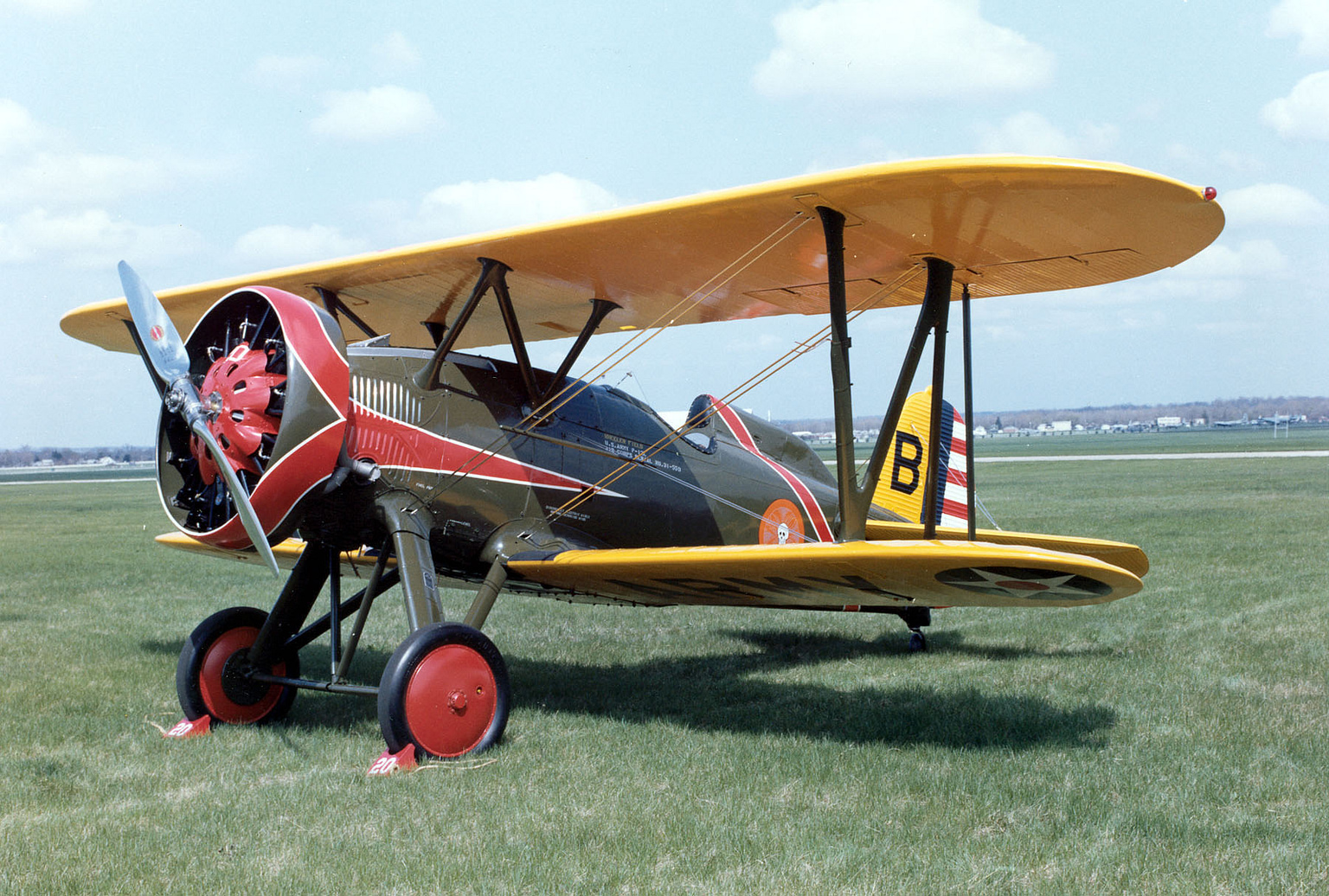 Boeing P-12E in US Army Air Corps markings. Photo: US Air Force, public domain.