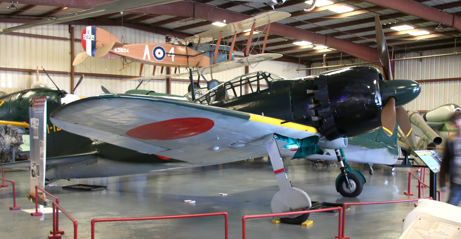 Mitsubishi A6M Zero fighter of the Imperial Japanese Navy in flight